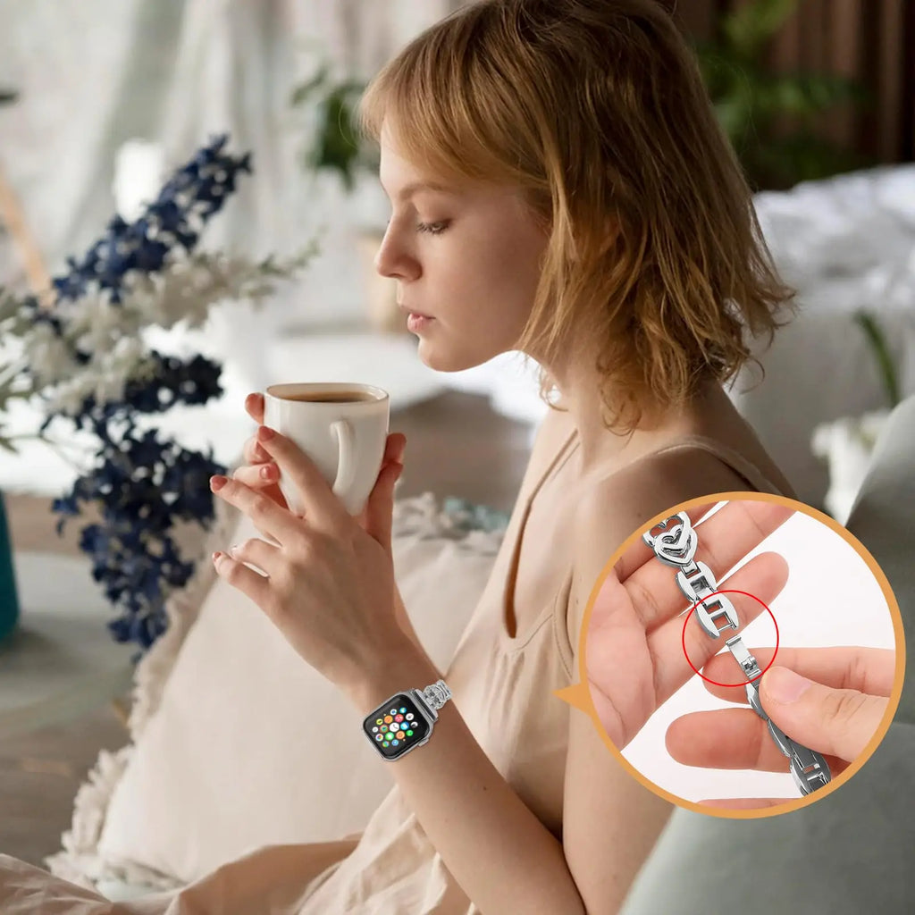 Diamond Heart band for Apple Watch band 40mm 44mm 38mm 44mm 45mm 49mm 42mm metal band Apple Watch Series SE 7 6 3 5 Ultra 2 8 9