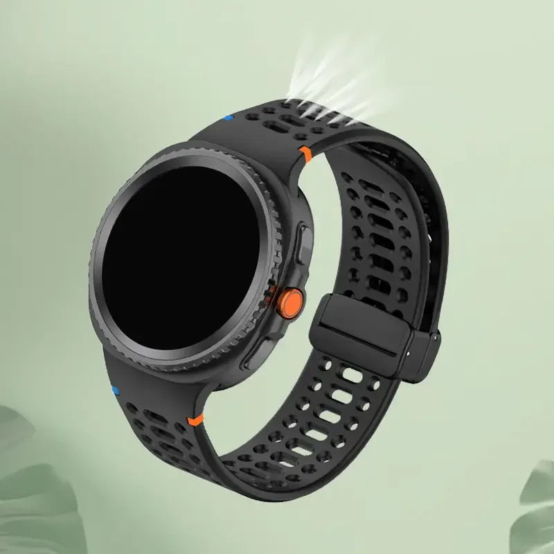 Air Hole Strap for Samsung Galaxy Watch 8 40mm 44mm Silicone Magnetic Buckle Wristband for Galaxy Watch 8 Classic Accessories