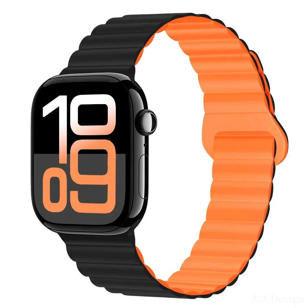 Silicone band for Apple Watch Ultra 3 2 1 49mm 11 10 42mm 46mm Magnetic band for Series 9 8 7 6 5 4 SE3 41mm 45mm 44mm 40mm