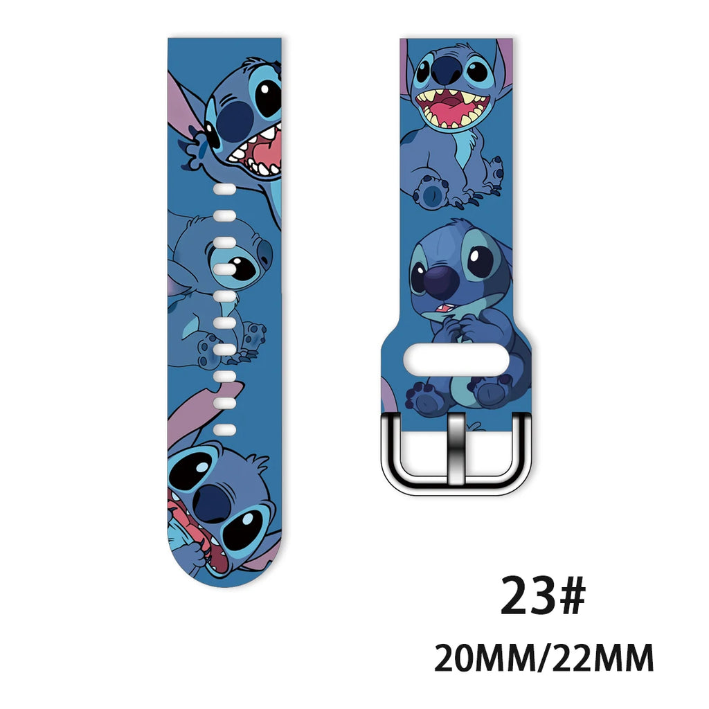22mm 20mm Lilo & Stitch For Samsung Galaxy watch 4 classic/46mm/Active 2/3/Gear S3/amazfit bracelet Huawei watch GT 2/3 Pro band