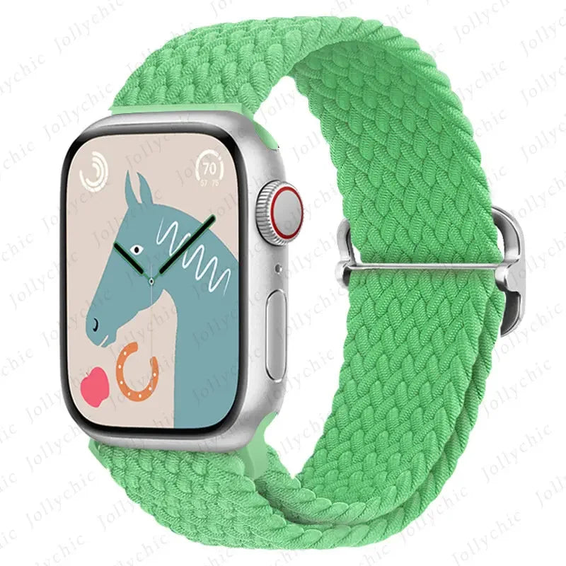 Braided Solo Loop band For Apple Watch Ultra 2 band 49mm 44mm 40mm 45mm 41mm 42mm 38mm band Apple Watch Series 9 8 7 6 SE 3