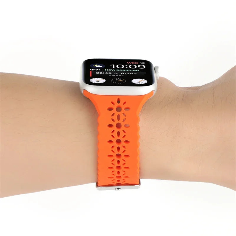 Silicone band For Apple Watch 44mm 40mm 38mm 42mm Ultra 2 49mm Sport band Apple Watch Series 9 7 8 6 SE 5 4 3 41mm 45mm band