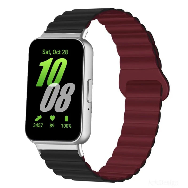 Magnetic Silicone Strap for Samsung Galaxy Fit 3 Sport Smart Watch Wristband for Samsung Galaxy Fit3 Accessories Correa Bracelet