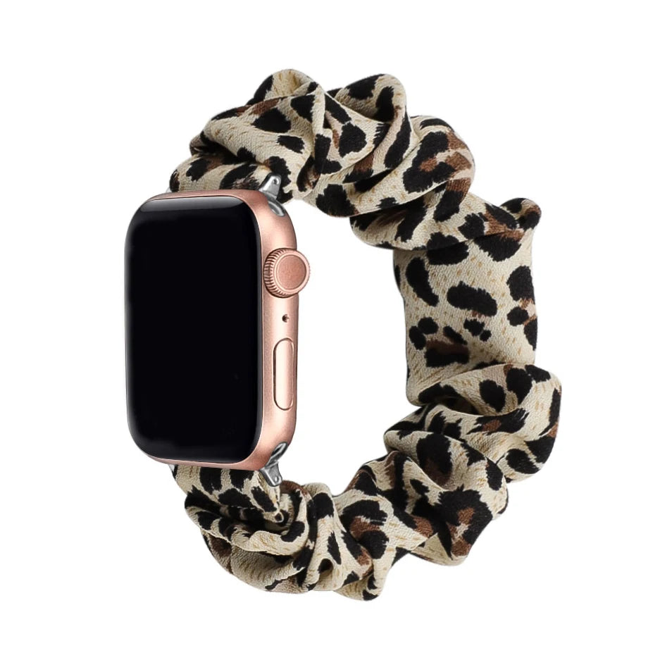 Scrunchie Compatible For Apple Watch band 49mm 40mm 41mm 38mm 42mm 44mm 45mm Cute Printed Elastic For Apple Watch Series 9 8 7 6 5 3 SE