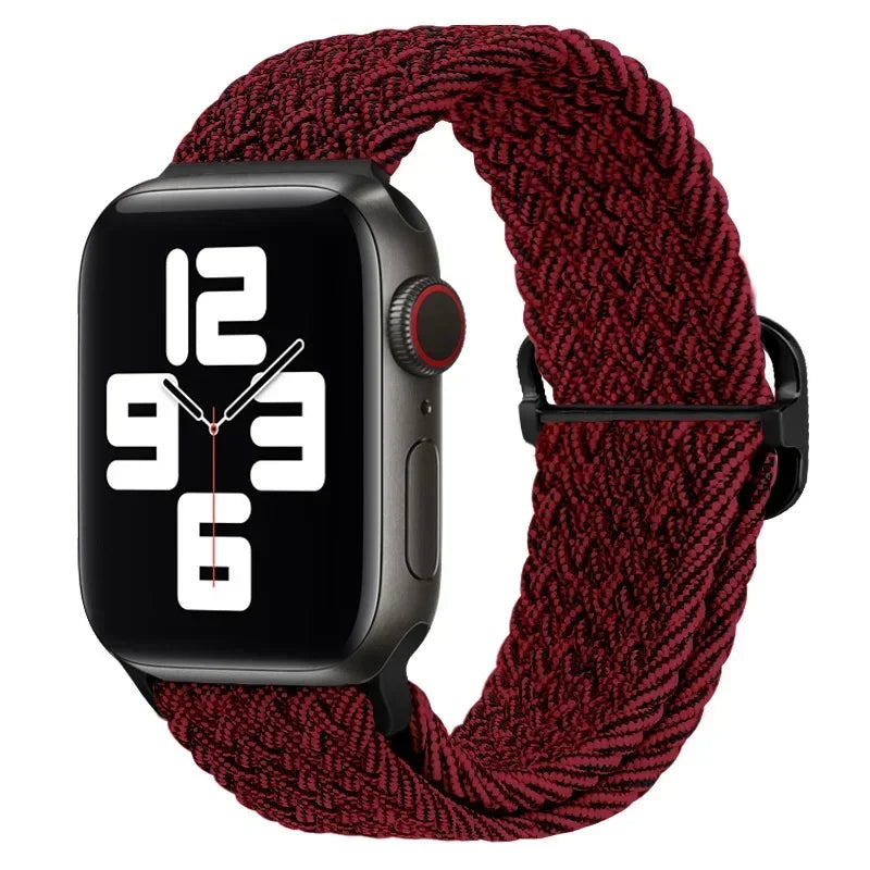 Braided Nylon band for Apple Watch band Ultra 2 49mm Series 10 46mm 42mm 44mm 40mm 41mm Adjustable band Apple Watch 9 8 7 6 SE 5 4