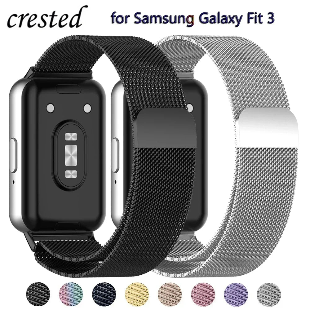 Sport Loop Strap for Samsung Galaxy Fit 3 Accessories Stainless Steel metal belt Bracelet Correa Magnetic Galaxy Fit3 band