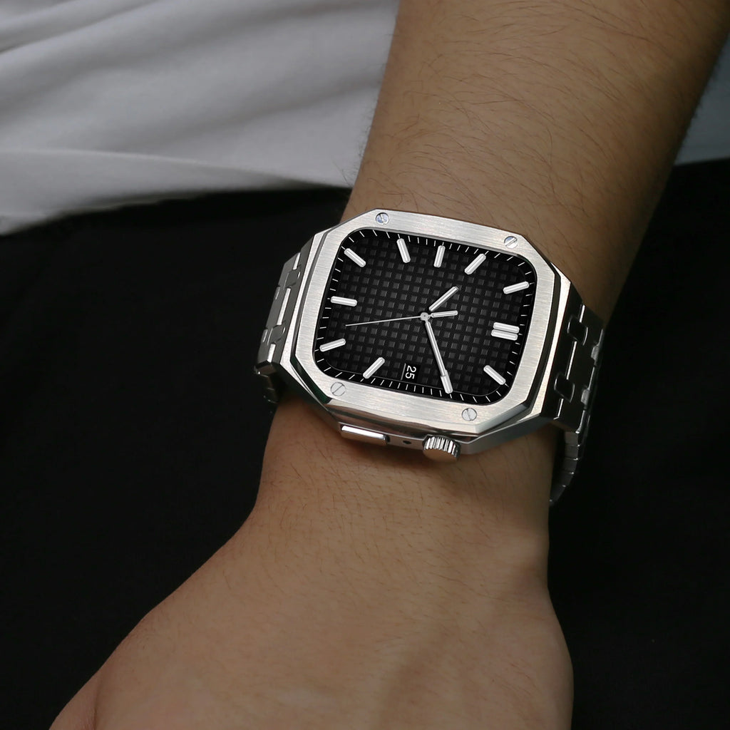 Luxury Stainless Steel Modification Mod Kit for Apple Watch 10 9 8 7 46mm 45mm 41mm metal Bezel Frame for Apple Watch Series 6 5 4 SE