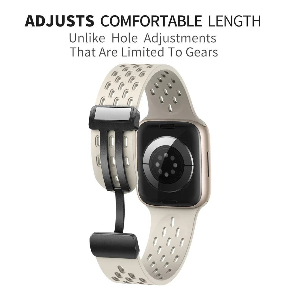 Magnetic band For Apple Watch Ultra 2 band 49mm 44mm 45mm 40mm 41mm 42mm 46mm 45mm Silicone band Apple Watch Series 10 9 7 8 SE 6 5