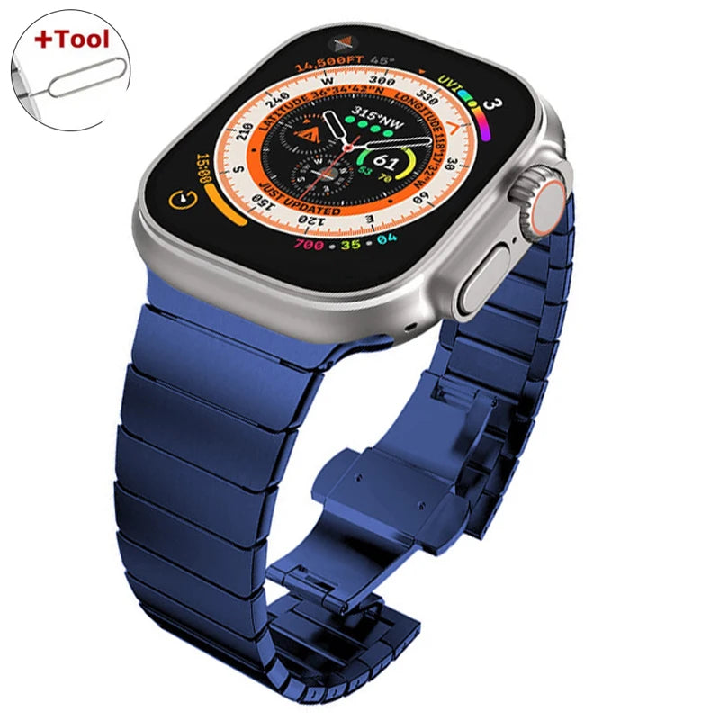 Ultra 3 2 Titanium Color For Apple Watch Ultra 49mm 45mm 44mm 42mm Luxury band Apple Watch 11 46mm 41mm 9 10 Stainless Steel Band