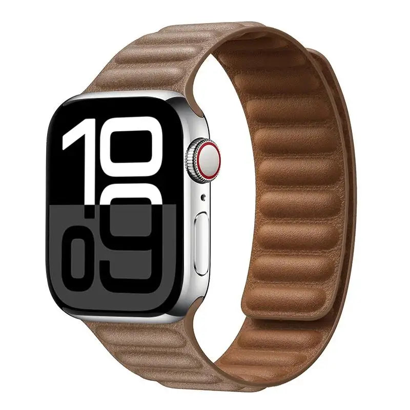 Leather band for Apple Watch band 49mm 46mm 42mm 41mm 44mm Original Magnetic Loop Link band Apple Watch 10 11 9 8 7 SE Ultra 2 3