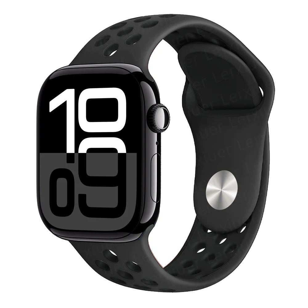Official band For Apple Watch band Ultra 2 40mm 44mm 46mm 49mm 41mm 42mm 45mm Silicone band correa Apple Watch 11 10 9 8 7 6 SE3 band