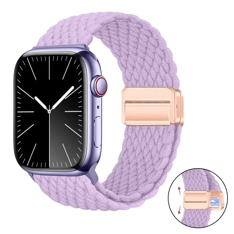 Magnetic Braided band For Apple Watch band 46mm 42mm 45mm 41mm 44mm 40mm Ultra 2 49mm Nylon band Apple Watch 10 9 8 7 6 5 4 SE