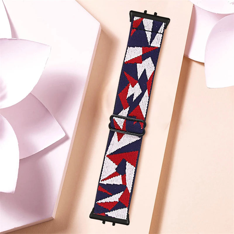 Elastic Nylon Strap For Samsung Galaxy Fit 3 Watch Bracelet Vintage Bohemian National Style Watchband For Samsung Fit 3 SM-R390