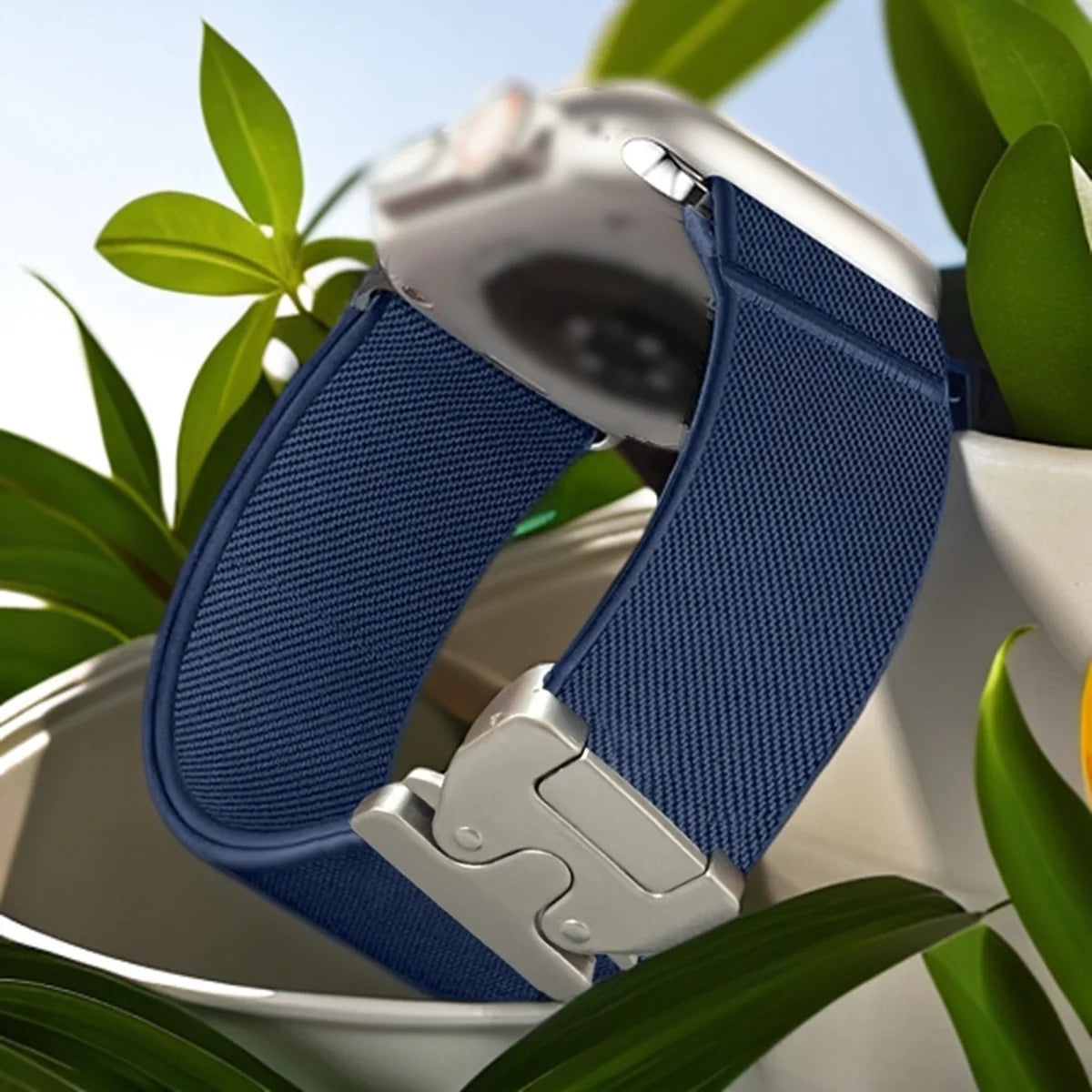 Nylon Loop Compatible With Apple Watch band Series 10 9 38mm 40mm 41mm 42mm 44mm 46mm 46mm 49mm Woman Man Parachute Style Buckle Elastic Ban