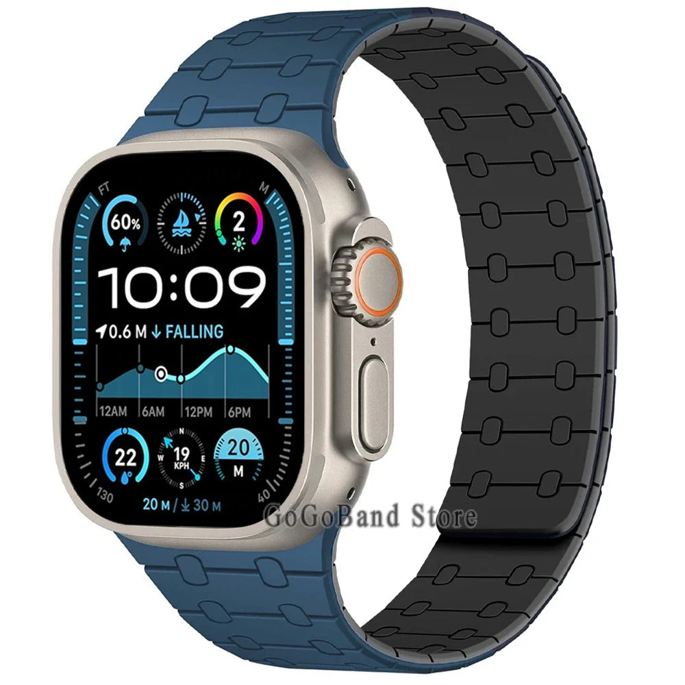 Magnetic Silicone band for Apple Watch Ultra 3 2 49mm 46mm 42mm 45mm 44mm sport band Apple Watch Series 11 10 9 8 7 6 SE 5 band