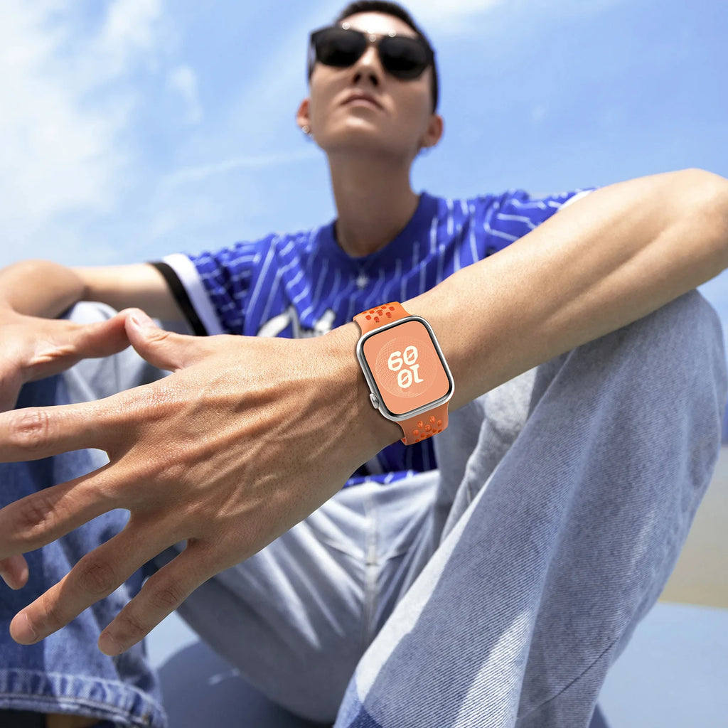 Sport Silicone For Apple Watch band 44mm 45mm 49mm 40mm 41mm 38mm 45mm correa band Apple Watch Series 9 8 7 6 5 SE Ultra 2 band