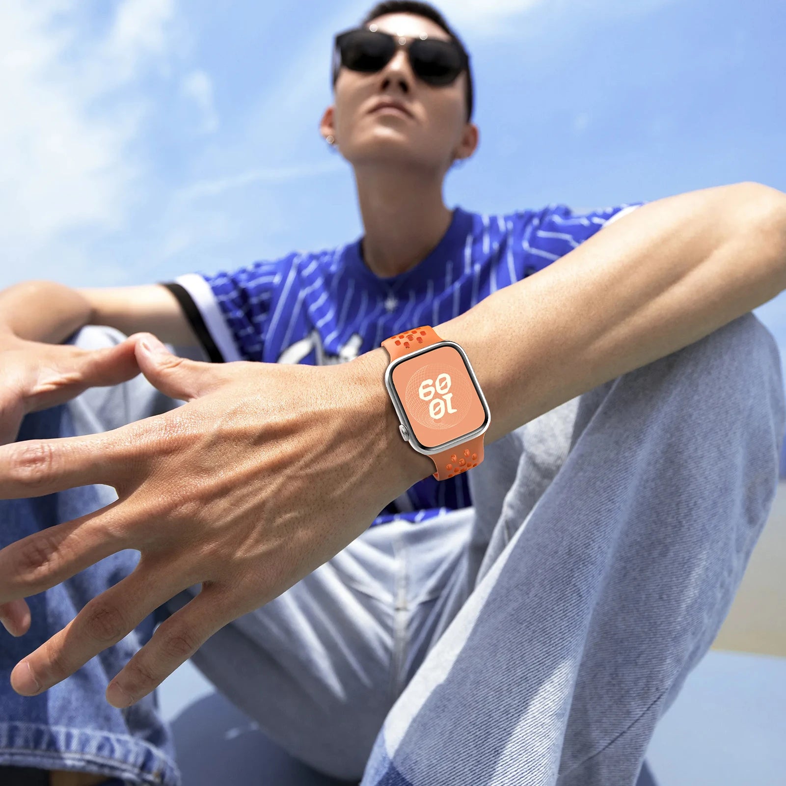 Sport Silicone For Apple Watch band 44mm 45mm 49mm 40mm 41mm 38mm 45mm correa band Apple Watch Series 9 8 7 6 5 SE Ultra 2 band