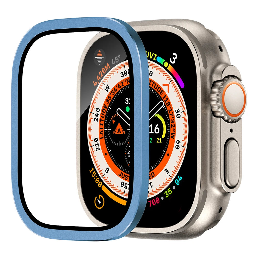 Tempered Glass For Apple Watch band Ultra 49mm Screen Protector Anti Scratch HD Full Film metal Bumper Apple Watch Ultra 49mm band