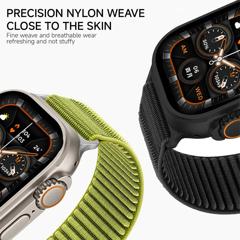 Nylon Braided Sport band For Apple Watch band 10 42mm 46mm band for Apple Watch 9 8 7 6 5 4 SE Ultra 2 49mm 46mm 45mm 44mm 42mm 41mm 40mm 38