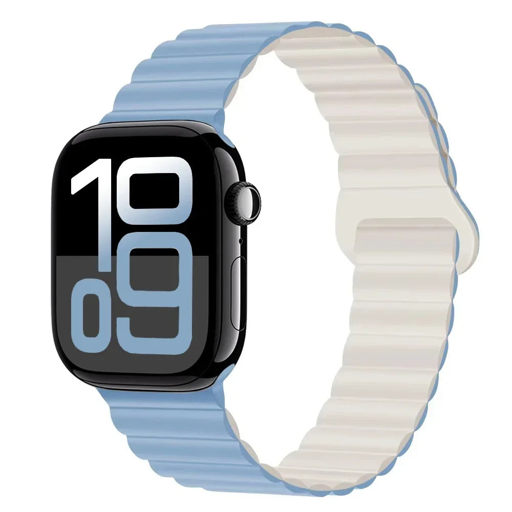 Silicone band for Apple Watch Ultra 3 2 1 49mm 11 10 42mm 46mm Magnetic band for Series 9 8 7 6 5 4 SE3 41mm 45mm 44mm 40mm