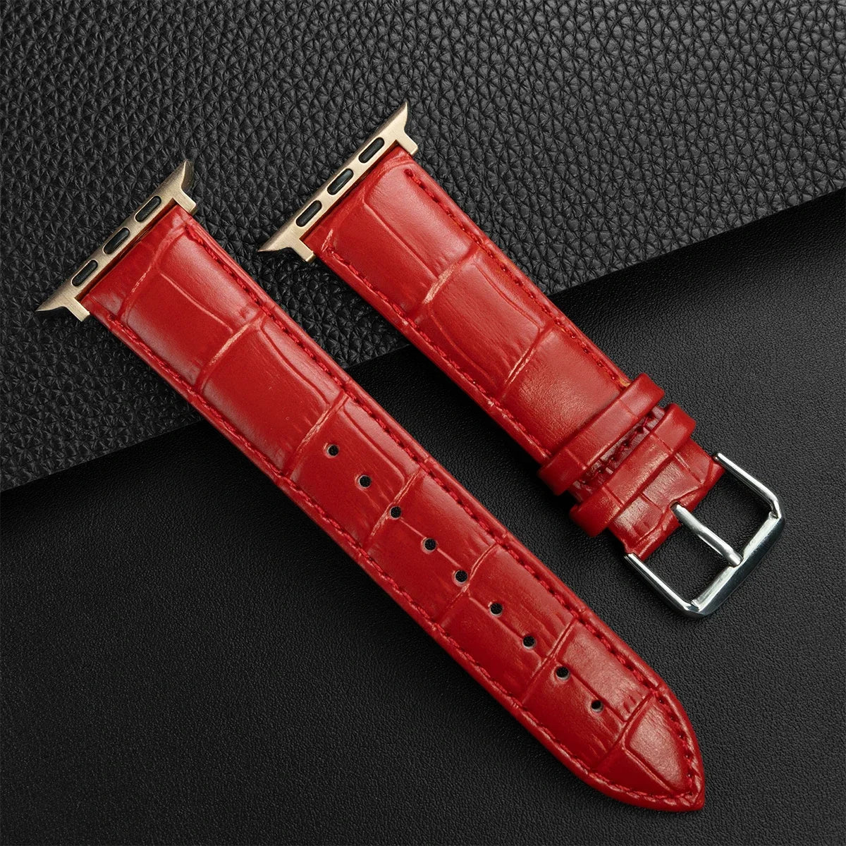 Watchband for Apple Watch Series Ultra 10 9 8 7 SE 6 5 4 3 2 1 Bamboo Patterns Leather band 49mm 46mm 45mm 44mm 41mm 40mm 38mm