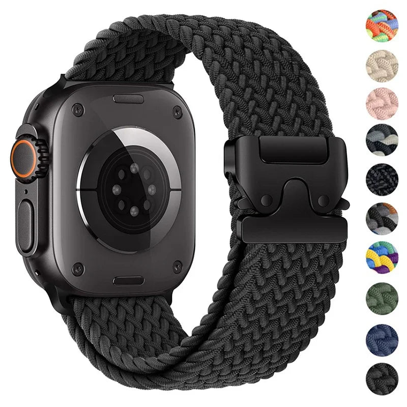 Braided Solo Loop band For Apple Watch Ultra 2 band 49mm 44mm 45mm 46mm 40mm 41mm 42mm band Apple Watch Series 10 9 SE 8 7 6 5 4