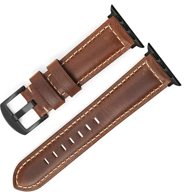 Vintage Cow Leather Watch band for Apple Watch band for Series 9 8 Ultra 2 49mm 45mm 44mm 41mm 42mm 40mm Leather band for Apple