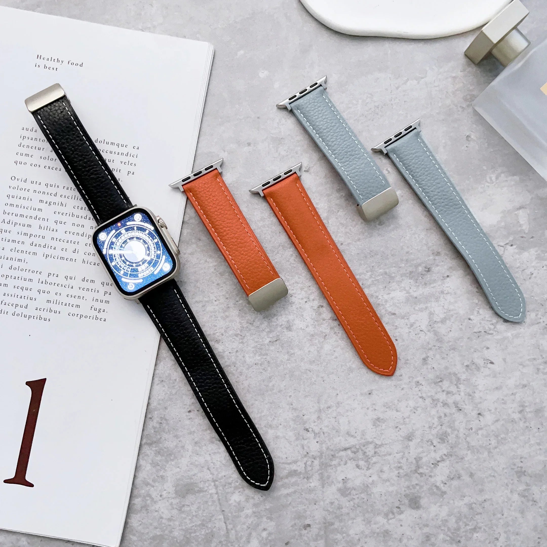 Leather band for Apple Watch band 49mm 41mm 45mm 44mm 42mm 40mm 46mm Magnetic band for Apple Watch Ultra 2 Series 10 9 8 7 6 5 SE