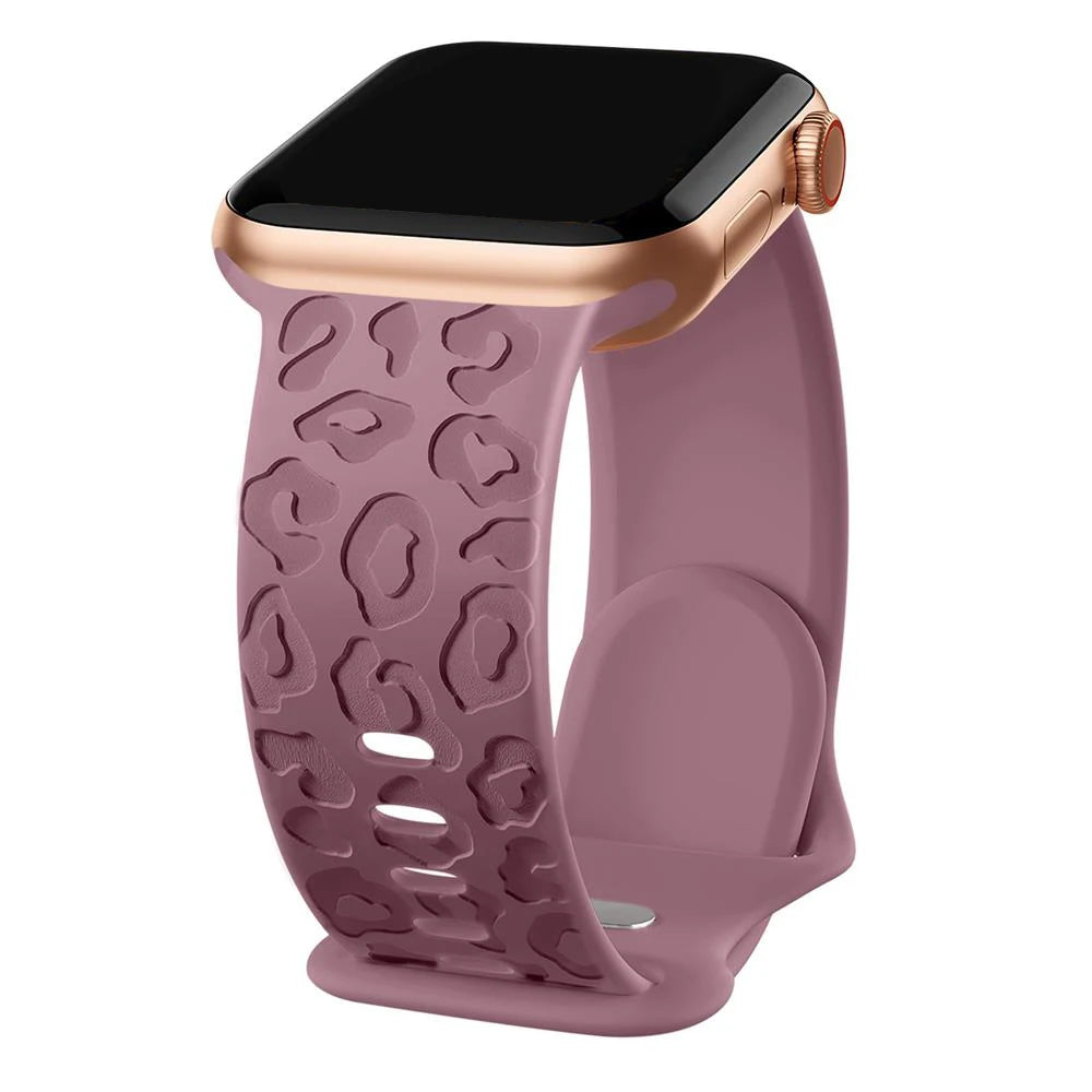 Engraved Leopard band For Apple Watch Ultra 2 3 band 49mm 44mm 41mm 40mm 45mm 38mm Silicone band Apple Watch Series 98765SE 10 11 46mm 42mm