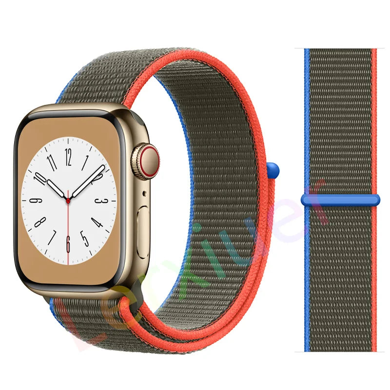 Nylon Loop band for Apple Watch band 46mm 44mm 40mm 42mm 45mm 41mm 49mm 44mm band Apple Watch Series Ultra 2 11 10 9 SE 7 6 5 4
