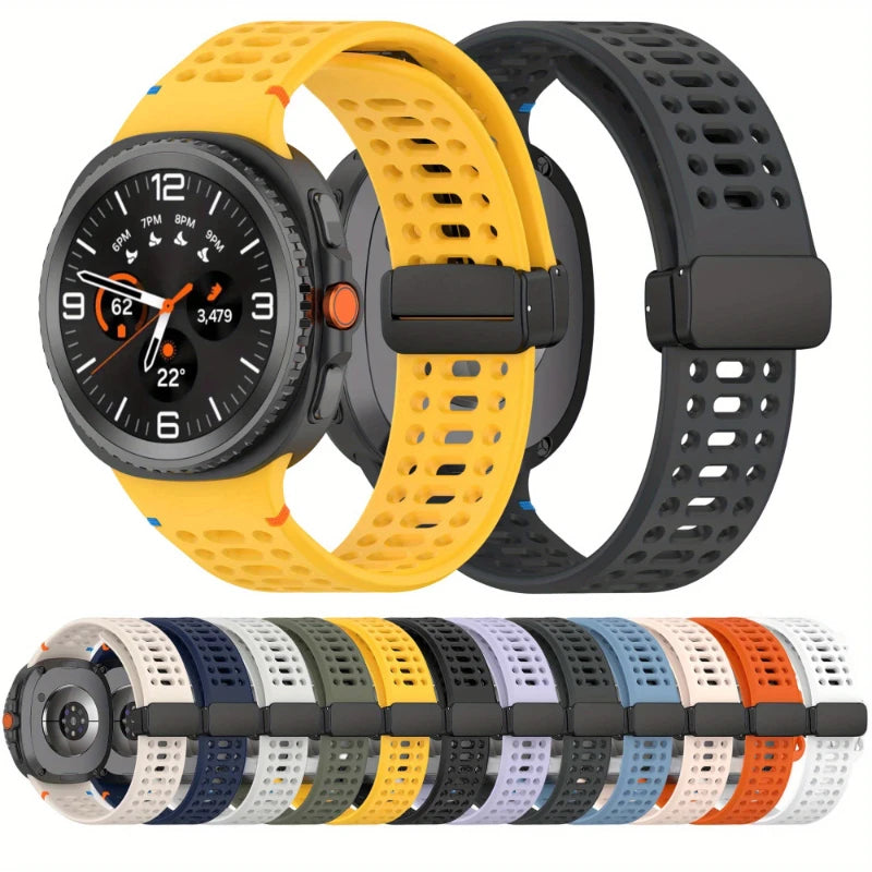 Air Hole Strap for Samsung Galaxy Watch 8 40mm 44mm Silicone Magnetic Buckle Wristband for Galaxy Watch 8 Classic Accessories