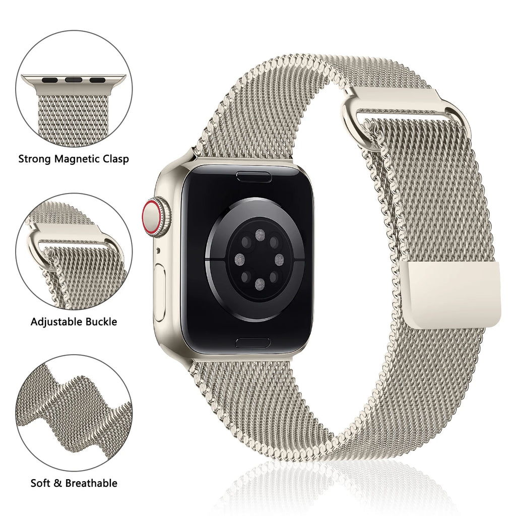 Milanese Loop For Apple Watch band 46mm 44mm 45mm 40mm 42mm 41mm 38mm 49mm band Apple Watch Series 10 Ultra 2 9 8 SE 7 6 5 Band