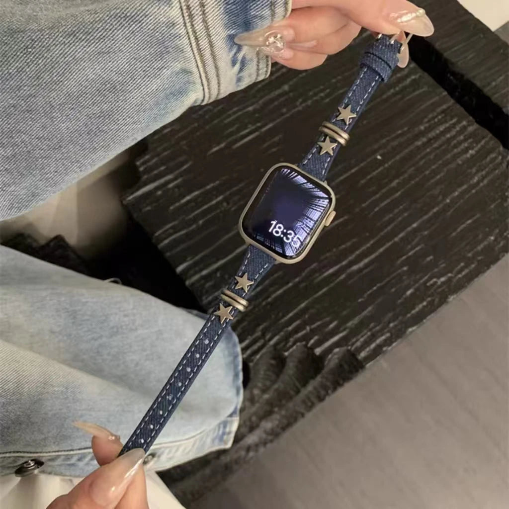 Thin Leather Loop For Apple Watch band Correa For Women Series 11 10 9 8 7 6 5 4 3 2 1 band for Apple Watch