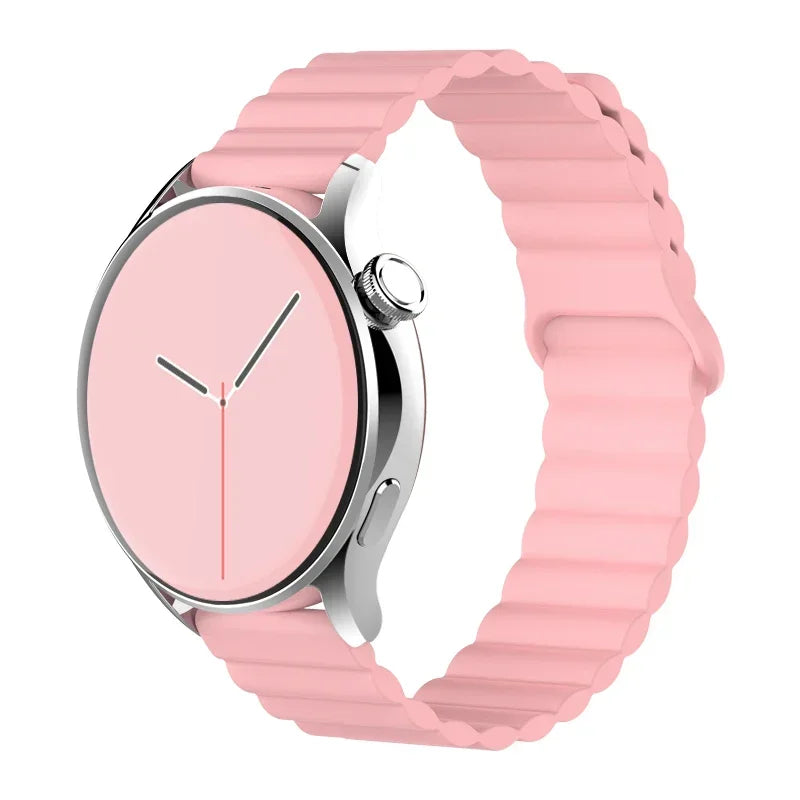 silicone strap For Samsung Galaxy watch 7/6/5/4/5pro/6-4 Classic/FE 20mm 22mm band Magnetic Loop bracelet huawei GT 4-3-pro-2e