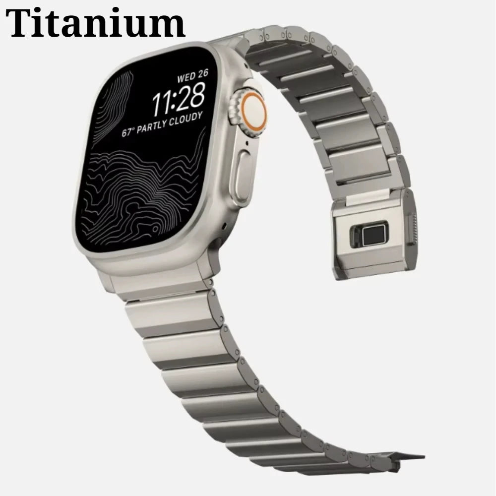 Luxury Titanium band for Apple Watch band Ultra 2 49mm 46mm 45mm 42mm Magnetic Correa for Apple Watch Series 10 9 8 7 6 SE 5 band