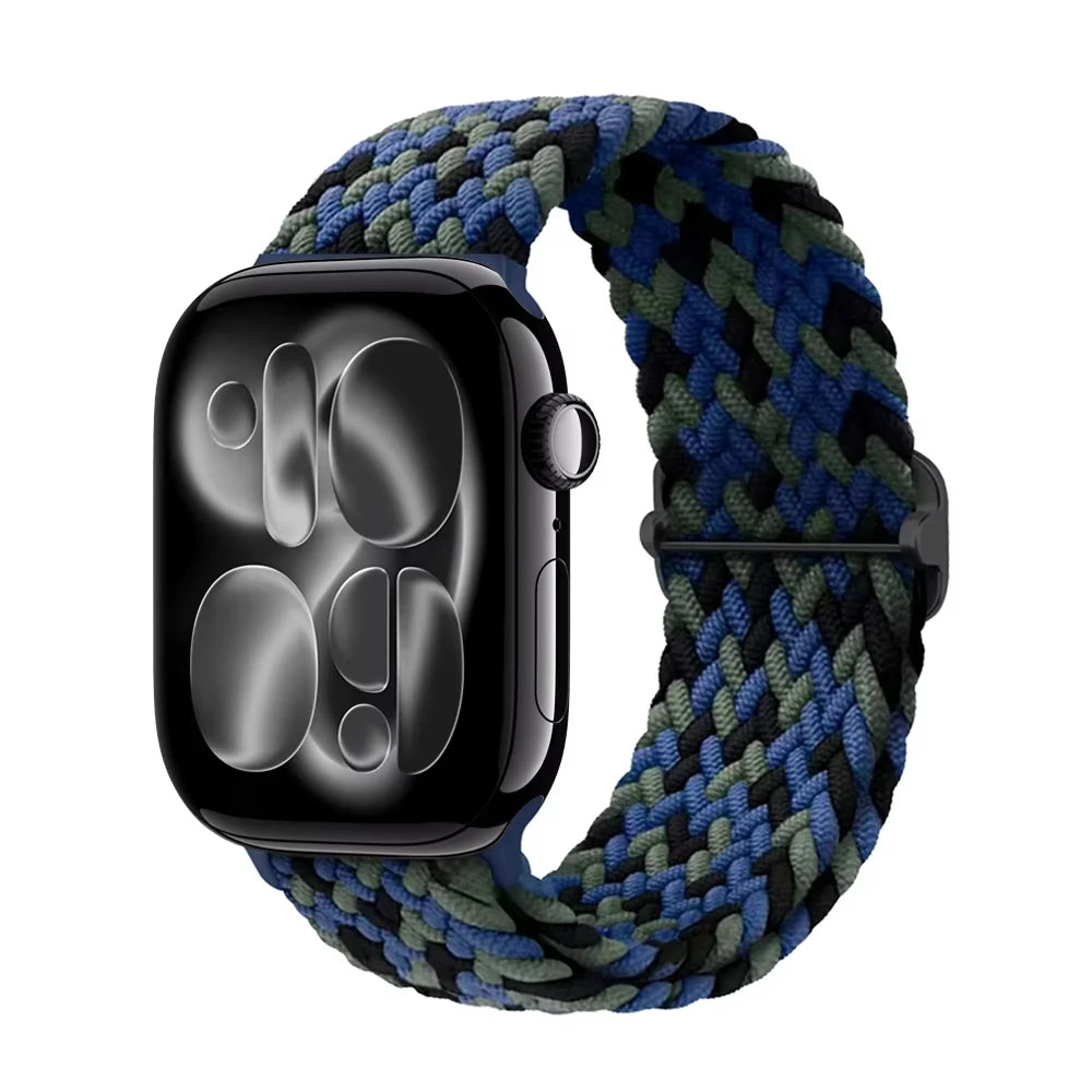 Braided band For Apple Watch band 44mm 45mm 49mm 46mm 40mm 41mm 38mm Elastic Adjustable Nylon band Apple Watch Series 11 10 9 8 SE 7 Ultra3