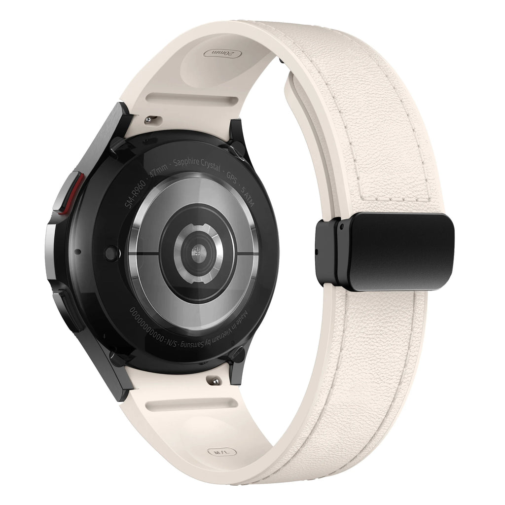 Genuine Leather+silicone Strap for Samsung Galaxy Watch 6 5 7 44mm 40mm 20 Bracelet Galaxy Watch 6 4 Classic 47mm 46mm 43mm 42mm