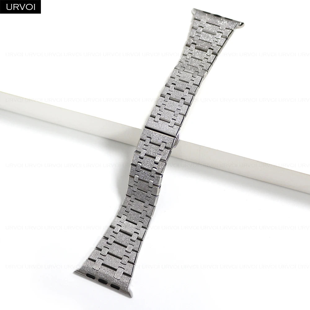 URVOI band for Apple Watch Ultra 3 2 Series 11 10 9 8 7 SE3 316L AP Stainless steel band for Apple Watch wristband butterfly buckle