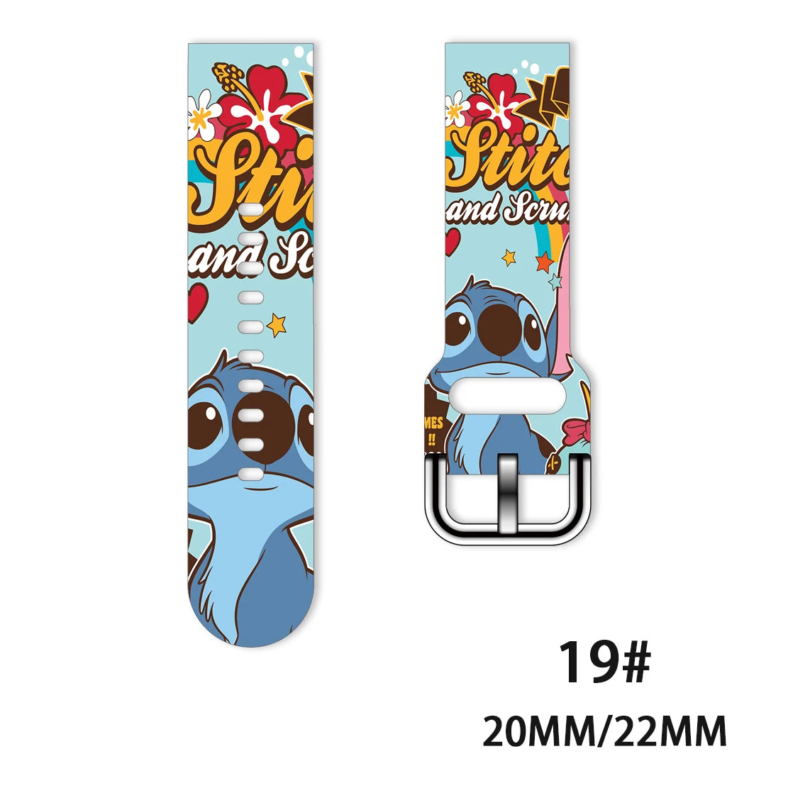 22mm 20mm Lilo & Stitch For Samsung Galaxy watch 4 classic/46mm/Active 2/3/Gear S3/amazfit bracelet Huawei watch GT 2/3 Pro band