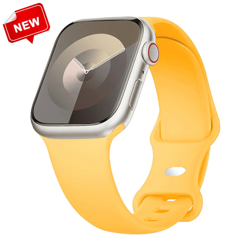 Silicone band For Apple Watch band 40mm 44mm 46mm 45mm 41mm 49mm 38mm 42mm Correa band Apple Watch Series 6 Ultra 2 7 8 9 SE 10 band