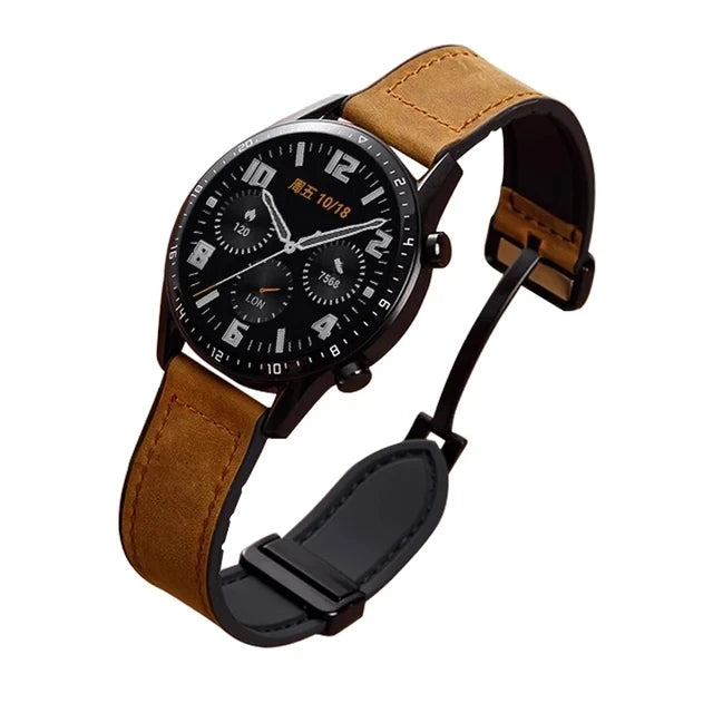 Leather Silicone Strap For Samsung Galaxy Watch 4 5 6 7 40mm/44mm Magnetic Band For Galaxy Watch 4/6 Classic 43 47mm 42 46mm