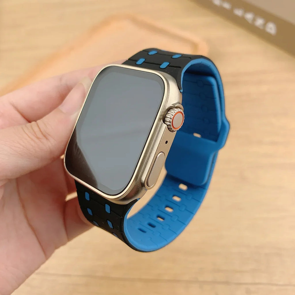Silicone band for Apple Watch band 46mm 45mm 41mm 44mm Ultra 49mm 40mm 42mm band Correas for Apple Watch Series 10 9 8 7 6 5 SE