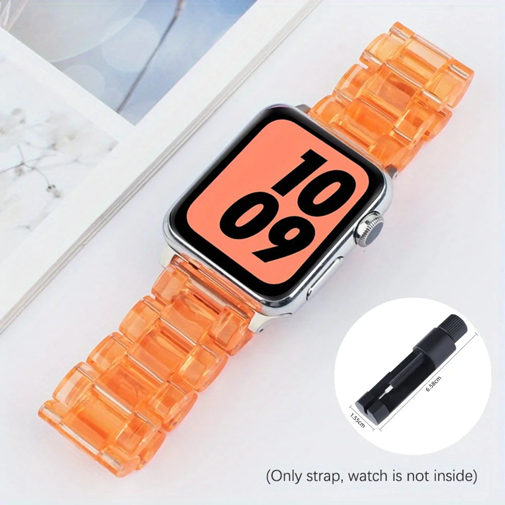 Transparent Link band for Apple Watch band 44mm Ultra 49mm 41mm 45mm 46mm 42mm glacier band Apple Watch Series 10 9 8 7 6 5 4 3