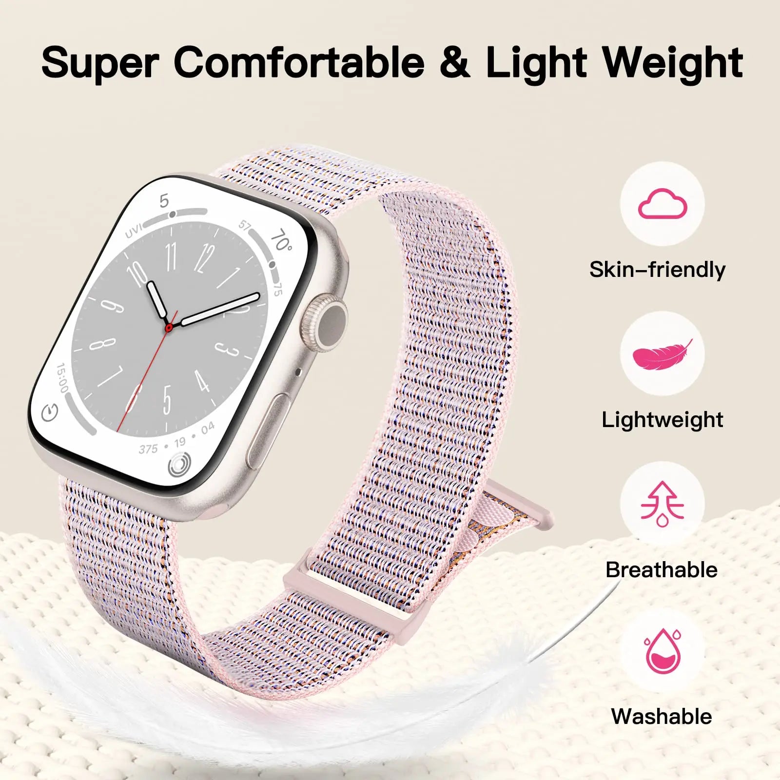 Nylon Loop band for Apple Watch band 46mm 40mm 44mm 45mm 42mm 41mm 38mm Smart Belt band for Apple Watch Ultra 49mm 8 7 6 SE 5 4