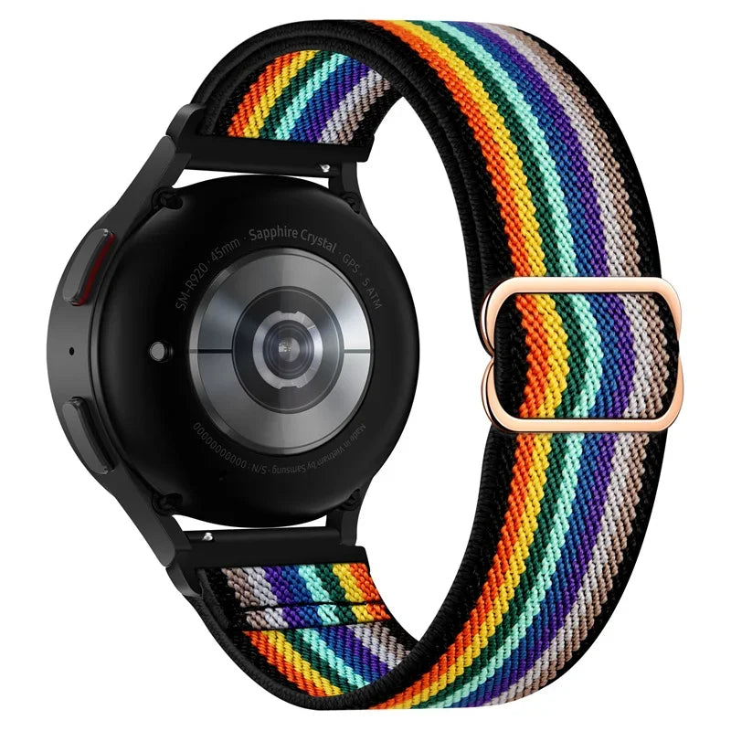 Elastic Shiny strap For Samsung Galaxy Watch 7/6/5/pro/3/4/Active 2 20mm/22mm Bohemian Pride bracelet Huawei GT 5-4-3-2-e band