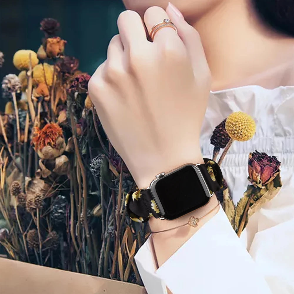 For Apple Watch band Series 8 7 SE 6 5 Ulta 49mm Elastic Scrunchie band for Apple Watch 44mm 40mm 38mm 42mm 41mm 45mm band Belt