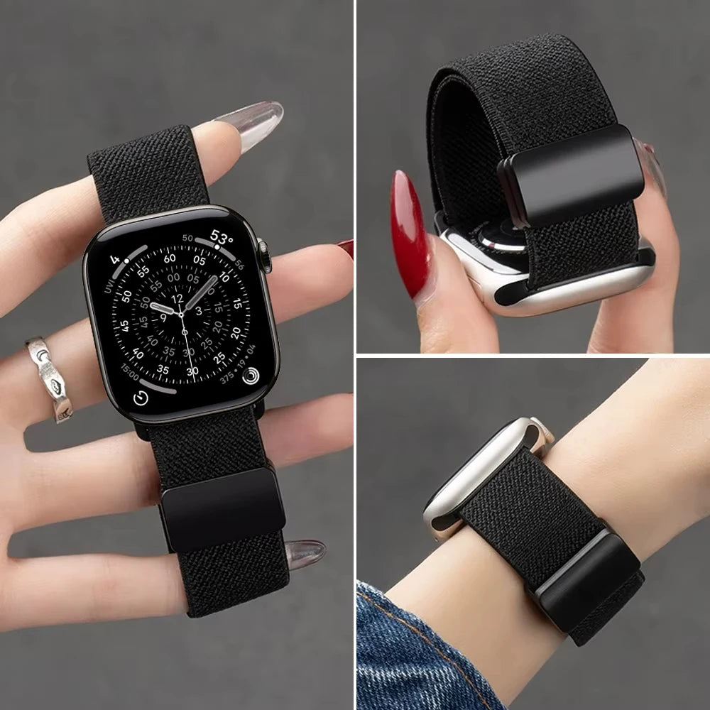 Magnetic band For Apple Watch band 11 42mm 46mm 44mm 40mm 41mm 45mm 49mm Elastic band Apple Watch Series Ultra 3 2 9 8 SE 3 10