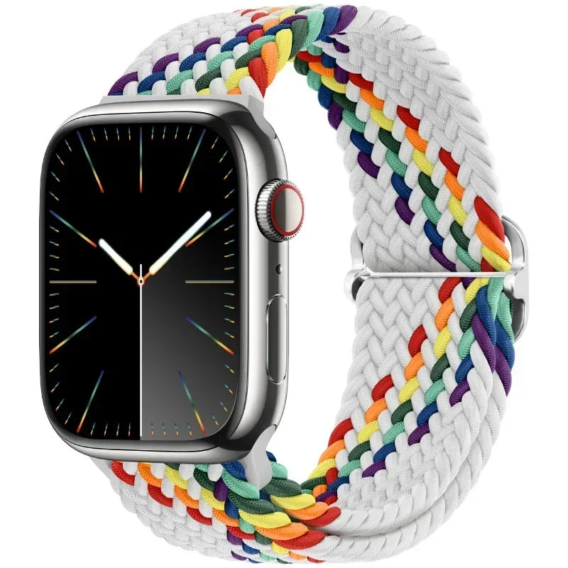 Braided Nylon band for Apple Watch band Ultra 2 49mm Series 10 46mm 42mm 44mm 40mm 41mm Adjustable band Apple Watch 9 8 7 6 SE 5 4