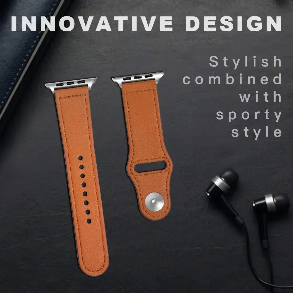 Leather band For Apple Watch 10 band 46mm 42mm 44mm 45mm 49mm 41mm 40mm correa band Apple Watch Series 8 9 3 4 5 6 SE 7 Ultra 2