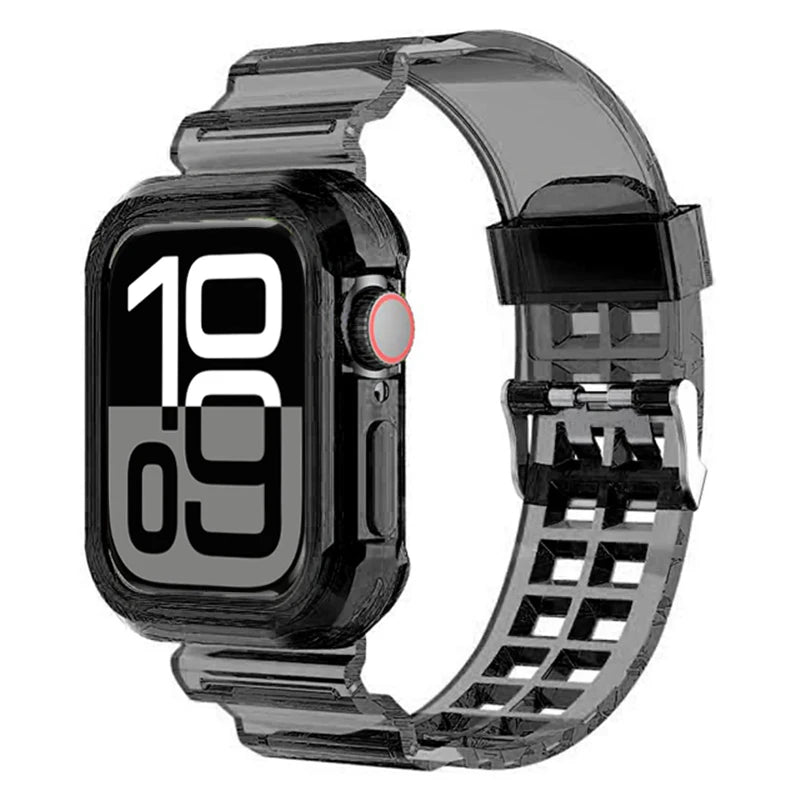 TPU Case+band for Apple Watch band 46mm 42mm 45mm 44mm 40mm 41mm Rubber Cover+band correa Apple Watch Series 10 9 8 7 6 5 4 3 SE
